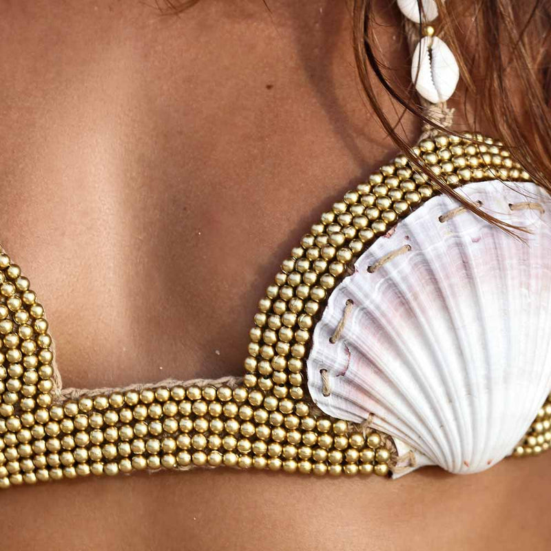 Mermaid Shell Bra Gold Sm Ad 